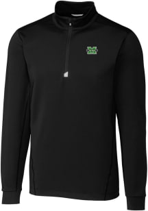 Cutter and Buck Marshall Thundering Herd Mens Black Traverse Long Sleeve 1/4 Zip Pullover