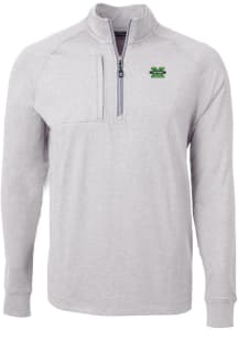 Cutter and Buck Marshall Thundering Herd Mens Grey Adapt Eco Long Sleeve 1/4 Zip Pullover