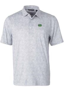 Cutter and Buck Marshall Thundering Herd Mens Grey Pike Short Sleeve Polo