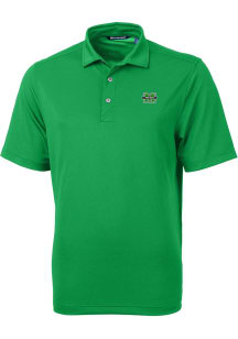 Cutter and Buck Marshall Thundering Herd Mens Kelly Green Virtue Eco Pique Short Sleeve Polo