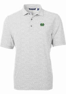 Cutter and Buck Marshall Thundering Herd Mens Grey Virtue Eco Pique Short Sleeve Polo