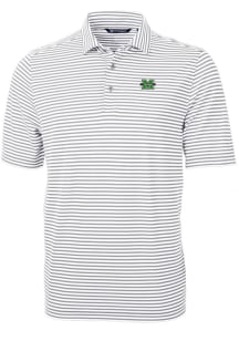 Cutter and Buck Marshall Thundering Herd Mens Grey Virtue Eco Pique Short Sleeve Polo