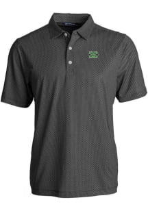 Cutter and Buck Marshall Thundering Herd Mens Black Pike Symmetry Design Short Sleeve Polo