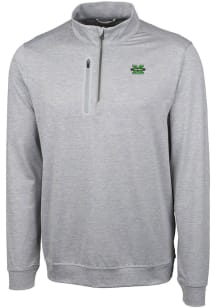 Cutter and Buck Marshall Thundering Herd Mens Grey Stealth Long Sleeve 1/4 Zip Pullover