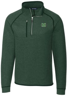 Cutter and Buck Marshall Thundering Herd Mens Green Mainsail Long Sleeve 1/4 Zip Pullover