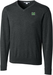 Cutter and Buck Marshall Thundering Herd Mens Charcoal Lakemont Long Sleeve Sweater