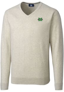 Cutter and Buck Marshall Thundering Herd Mens Oatmeal Lakemont Long Sleeve Sweater