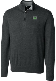 Cutter and Buck Marshall Thundering Herd Mens Grey Lakemont Long Sleeve 1/4 Zip Pullover