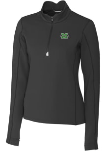 Cutter and Buck Marshall Thundering Herd Womens Black Traverse 1/4 Zip Pullover