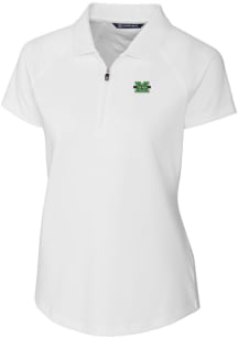 Cutter and Buck Marshall Thundering Herd Womens White Forge Short Sleeve Polo Shirt