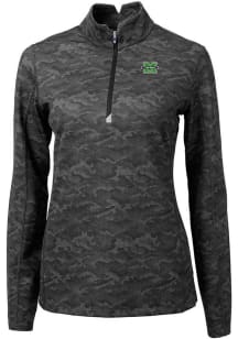 Cutter and Buck Marshall Thundering Herd Womens Black Traverse 1/4 Zip Pullover