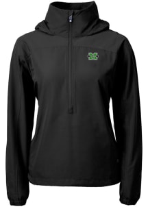 Cutter and Buck Marshall Thundering Herd Womens Black Charter Eco Long Sleeve Pullover