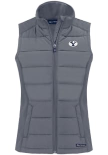 Cutter and Buck BYU Cougars Womens Grey Evoke Vest
