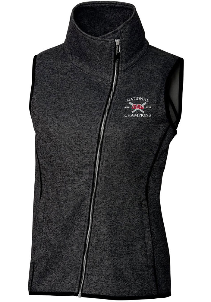 Cutter and Buck Ole Miss Rebels Womens Charcoal 2022 College World Series Champions Mainsail Vest