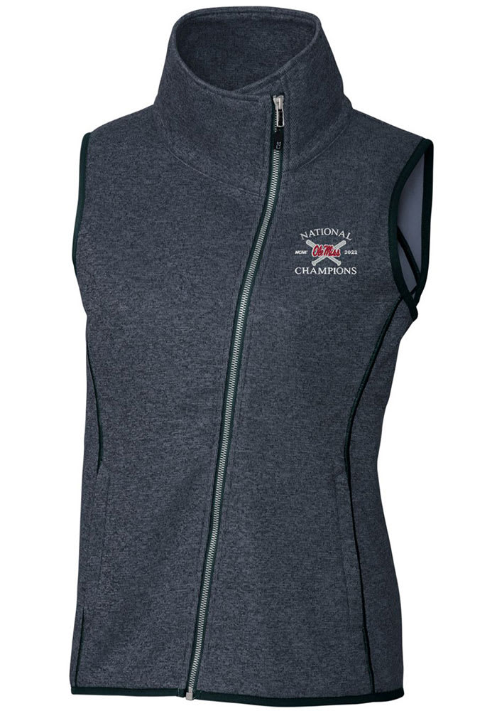 Cutter and Buck Ole Miss Rebels Womens Navy Blue 2022 College World Series Champions Mainsail Vest
