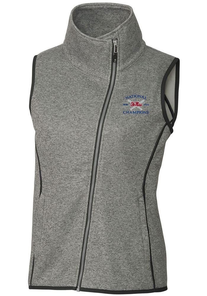 Cutter and Buck Ole Miss Rebels Womens Grey 2022 College World Series Champions Mainsail Vest