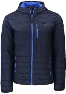 Cutter and Buck Tennessee Titans Mens Navy Blue Americana Rainier PrimaLoft Hooded Filled Jacket