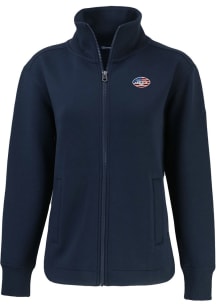 Cutter and Buck New York Jets Womens Navy Blue Americana Roam Light Weight Jacket