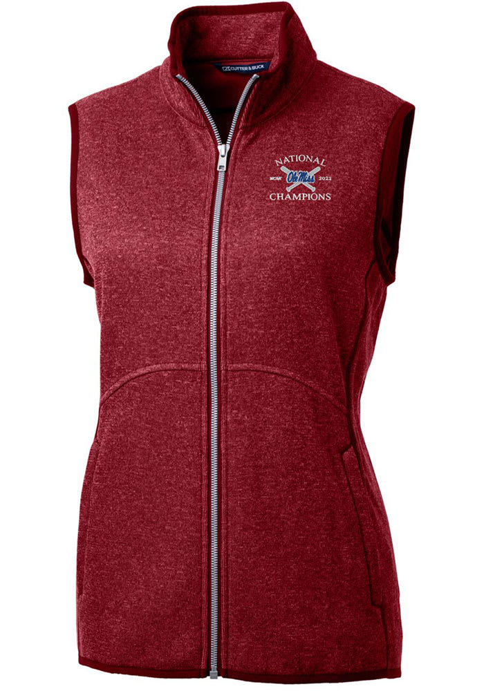 Cutter and Buck Ole Miss Rebels Womens Red 2022 College World Series Champions Mainsail Vest