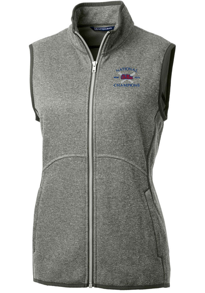 Cutter and Buck Ole Miss Rebels Womens Grey 2022 College World Series Champions Mainsail Vest