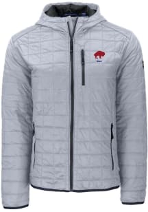 Cutter and Buck Buffalo Bills Mens Grey HISTORIC Rainier PrimaLoft Hooded Filled Jacket