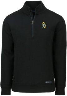 Cutter and Buck Green Bay Packers Mens Black HISTORIC Roam Long Sleeve 1/4 Zip Pullover