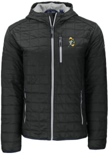 Cutter and Buck Green Bay Packers Mens Black HISTORIC Rainier PrimaLoft Hooded Filled Jacket
