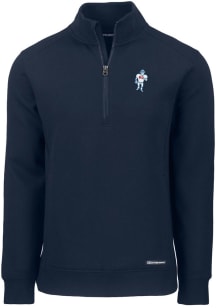 Cutter and Buck Tennessee Titans Mens Navy Blue HISTORIC Roam Long Sleeve 1/4 Zip Pullover