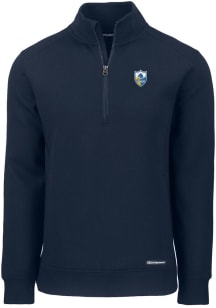 Cutter and Buck Los Angeles Chargers Mens Navy Blue HISTORIC Roam Long Sleeve 1/4 Zip Pullover