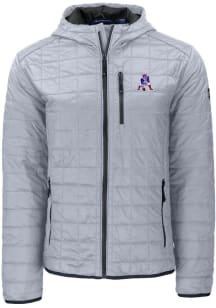 Cutter and Buck New England Patriots Mens Grey HISTORIC Rainier PrimaLoft Hooded Filled Jacket
