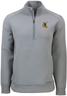 Cutter and Buck Pittsburgh Steelers Mens Grey HISTORIC Roam Long Sleeve 1/4 Zip Pullover