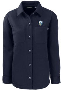 Cutter and Buck Los Angeles Chargers Womens Navy Blue HISTORIC Roam Light Weight Jacket