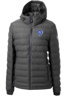 Cutter and Buck Los Angeles Rams Womens Grey HISTORIC Mission Ridge Repreve Filled Jacket