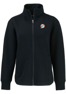 Cutter and Buck Miami Dolphins Womens Black Historic Roam Light Weight Jacket