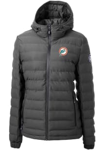Cutter and Buck Miami Dolphins Womens Grey HISTORIC Mission Ridge Repreve Filled Jacket