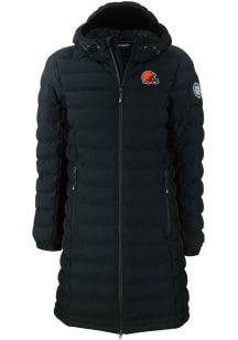 Cutter and Buck Cleveland Browns Womens Black Mission Ridge Repreve Long Heavy Weight Jacket