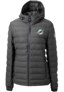 Cutter and Buck Miami Dolphins Womens Grey Mission Ridge Repreve Filled Jacket