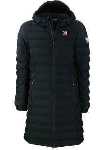 Cutter and Buck New York Giants Womens Black Mission Ridge Repreve Long Heavy Weight Jacket