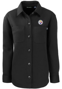 Cutter and Buck Pittsburgh Steelers Womens Black Roam Light Weight Jacket