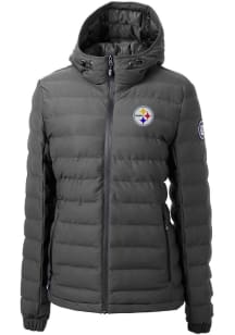 Cutter and Buck Pittsburgh Steelers Womens Grey Mission Ridge Repreve Filled Jacket