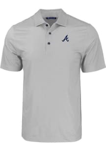 Cutter and Buck Atlanta Braves Big and Tall Grey Pike Eco Geo Print Big and Tall Golf Shirt