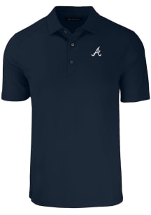 Cutter and Buck Atlanta Braves Mens Navy Blue Forge Short Sleeve Polo