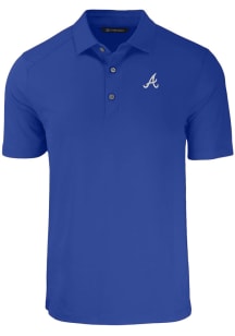 Cutter and Buck Atlanta Braves Mens Blue Forge Short Sleeve Polo