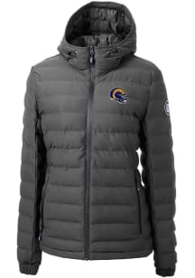 Cutter and Buck Los Angeles Rams Womens Grey HELMET Mission Ridge Repreve Filled Jacket
