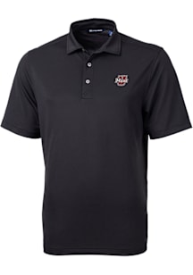 Cutter and Buck Massachusetts Minutemen Black Virtue Eco Pique Big and Tall Polo