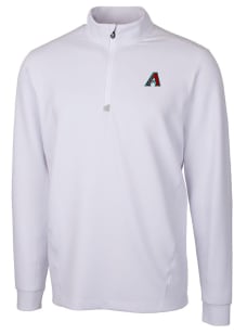 Cutter and Buck Arizona Diamondbacks Mens White Traverse Long Sleeve 1/4 Zip Pullover