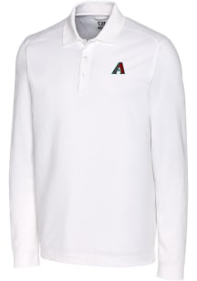 Cutter and Buck Arizona Diamondbacks Mens White Advantage Long Sleeve Polo Shirt