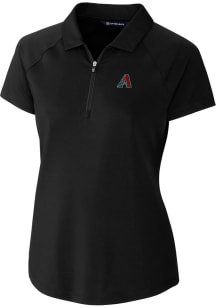 Cutter and Buck Arizona Diamondbacks Womens Black Forge Short Sleeve Polo Shirt