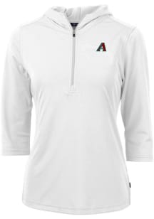 Cutter and Buck Arizona Diamondbacks Womens White Virtue Eco Pique Hooded Sweatshirt