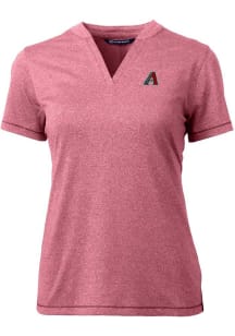 Cutter and Buck Arizona Diamondbacks Womens Red Forge Short Sleeve T-Shirt